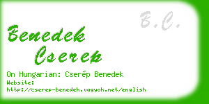 benedek cserep business card